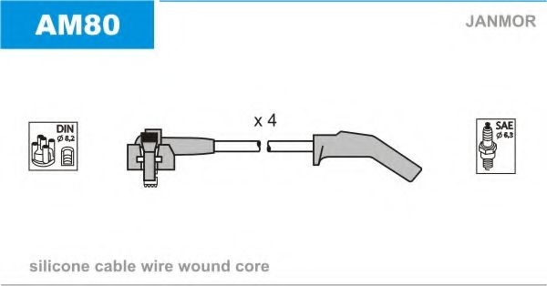 Комплект проводов зажигания JANMOR AM80