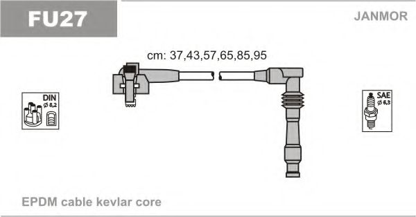 Комплект проводов зажигания JANMOR FU27
