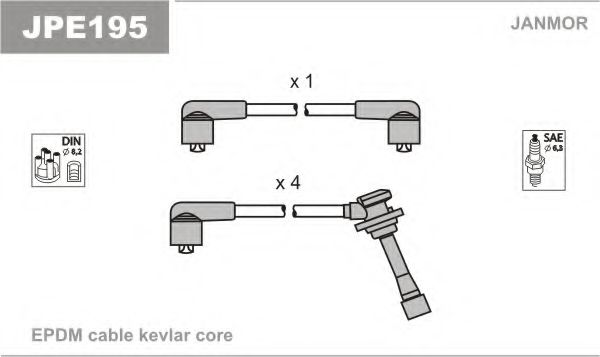 Комплект проводов зажигания JANMOR JPE195