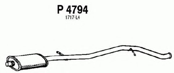 Средний глушитель выхлопных газов FENNO P4794