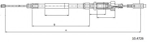 Трос, стояночная тормозная система CABOR 10.4726
