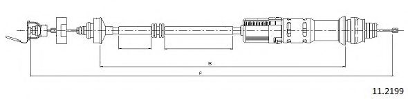Трос, управление сцеплением CABOR 112199