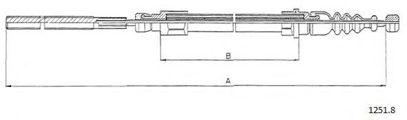 Трос, стояночная тормозная система CABOR 1251.8