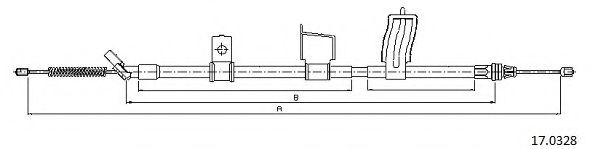 Трос, стояночная тормозная система CABOR 17.0328