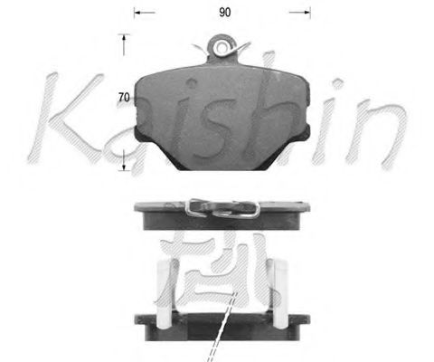 Комплект тормозных колодок, дисковый тормоз KAISHIN D10049