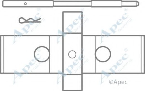 Комплектующие, тормозные колодки APEC braking KIT1033