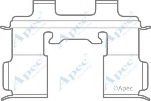 Комплектующие, тормозные колодки APEC braking KIT1047