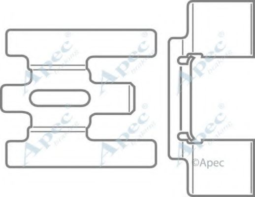 Комплектующие, тормозные колодки APEC braking KIT433