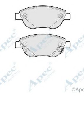 Комплект тормозных колодок, дисковый тормоз APEC braking PAD2079