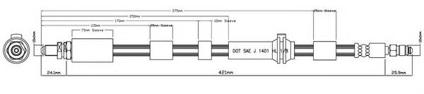 Тормозной шланг MOTAQUIP VBH1201