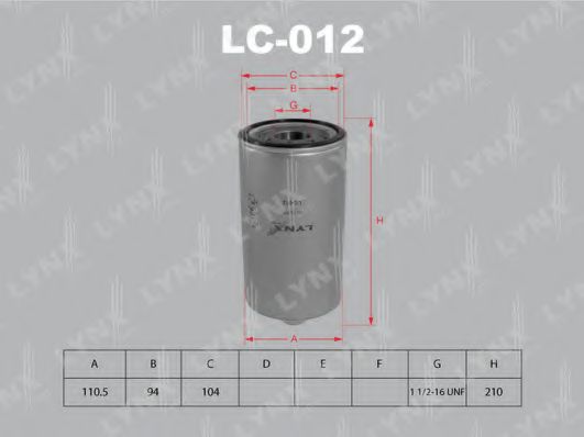 Масляный фильтр LYNXauto LC-012