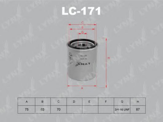 Масляный фильтр LYNXauto LC-171