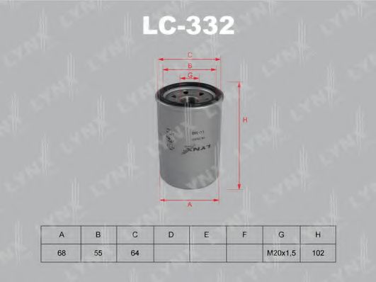 Масляный фильтр LYNXauto LC-332
