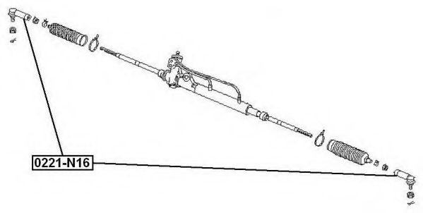 Наконечник поперечной рулевой тяги ASVA 0221-N16