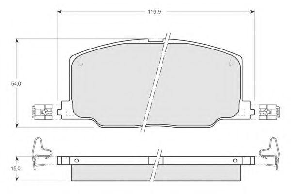 Комплект тормозных колодок, дисковый тормоз PROCODIS FRANCE PF1369