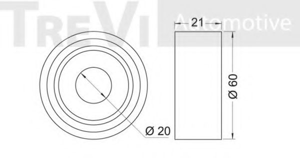 Паразитный / ведущий ролик, поликлиновой ремень TREVI AUTOMOTIVE TA1619