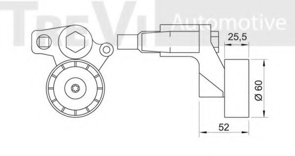 Натяжитель ремня, клиновой зубча TREVI AUTOMOTIVE 96230012