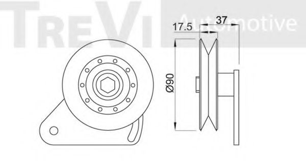 Натяжной ролик, поликлиновой  ремень TREVI AUTOMOTIVE T1706