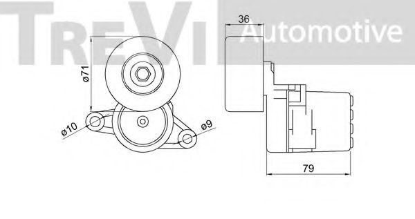 Натяжная планка, поликлиновой ремень TREVI AUTOMOTIVE TA2244
