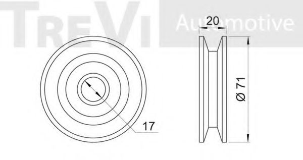 Паразитный / ведущий ролик, поликлиновой ремень TREVI AUTOMOTIVE T2018