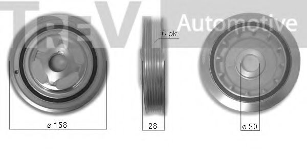 Ременный шкив, коленчатый вал TREVI AUTOMOTIVE PC1293
