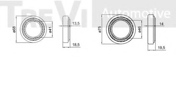 Комплект подшипника ступицы колеса TREVI AUTOMOTIVE 20251