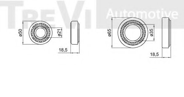 Комплект подшипника ступицы колеса TREVI AUTOMOTIVE WB2046