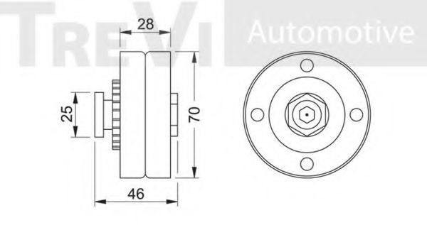 Натяжной ролик, поликлиновой  ремень BERTOLOTTI 56336