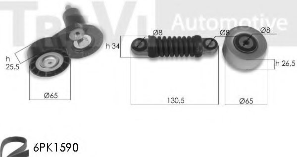 Поликлиновой ременный комплект TREVI AUTOMOTIVE KA1031