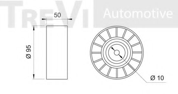 Паразитный / ведущий ролик, поликлиновой ремень TREVI AUTOMOTIVE 24818