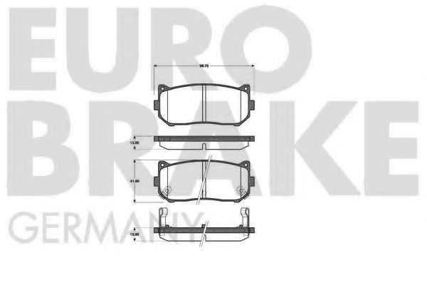 Комплект тормозных колодок, дисковый тормоз EUROBRAKE 5502223503