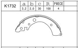 Комплект тормозных колодок ASIMCO K1732