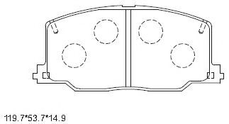 Комплект тормозных колодок, дисковый тормоз ASIMCO KD2710