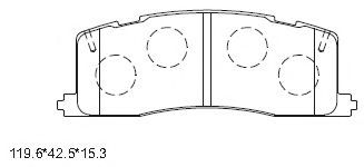 Комплект тормозных колодок, дисковый тормоз ASIMCO KD2711