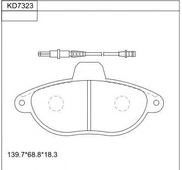 Комплект тормозных колодок, дисковый тормоз ASIMCO KD7323