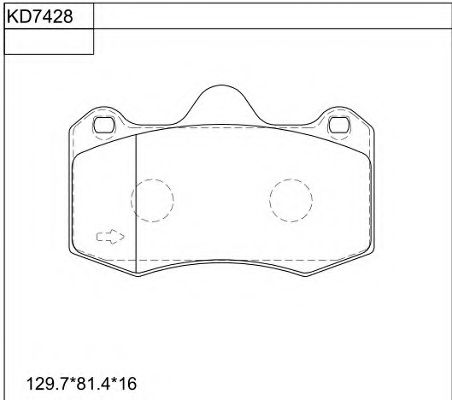 Комплект тормозных колодок, дисковый тормоз ASIMCO KD7428