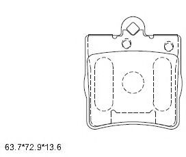 Комплект тормозных колодок, дисковый тормоз ASIMCO KD7740