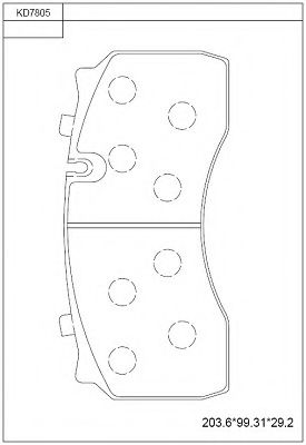 Комплект тормозных колодок, дисковый тормоз ASIMCO KD7805