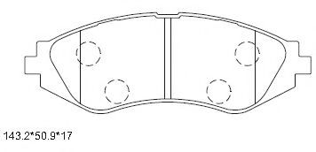 Комплект тормозных колодок, дисковый тормоз ASIMCO KD9734