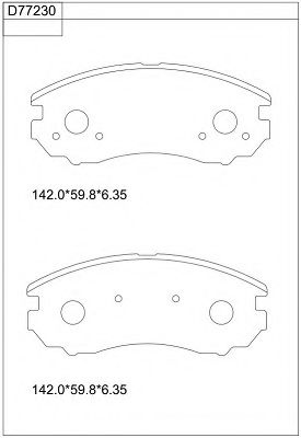 Комплект тормозных колодок, дисковый тормоз ASIMCO KD77230