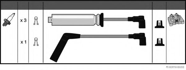 Комплект проводов зажигания HERTH+BUSS JAKOPARTS J5380906