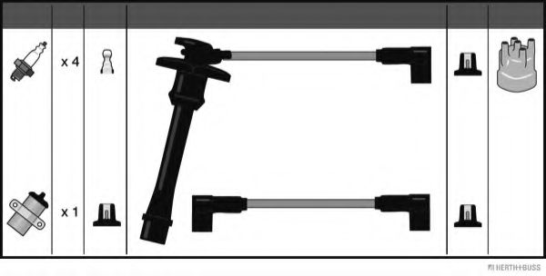 Комплект проводов зажигания HERTH+BUSS JAKOPARTS J5382006