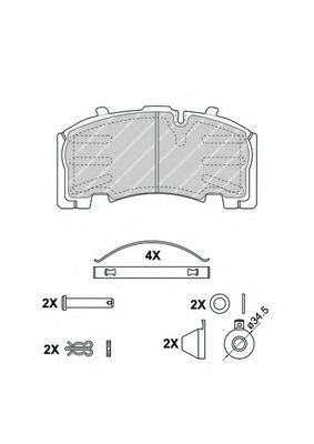 Комплект тормозных колодок, дисковый тормоз FERODO FCV4584B