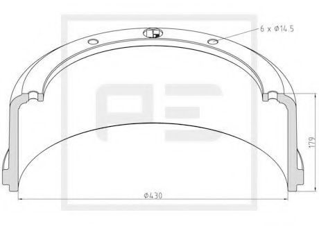 Тормозной барабан PE Automotive 016.408-00A
