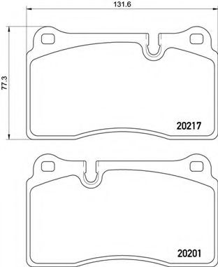 Комплект тормозных колодок, дисковый тормоз BREMBO P 02 002