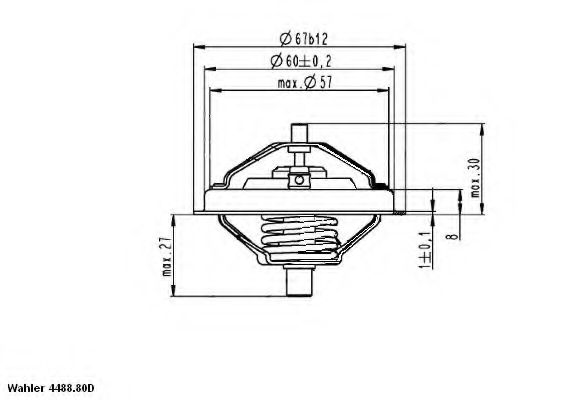 Термостат, охлаждающая жидкость WAHLER 4488.80D0