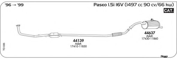 Система выпуска ОГ AKS DASIS SGTO035