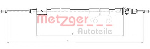 Трос, стояночная тормозная система METZGER 10.4657