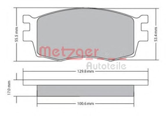 Комплект тормозных колодок, дисковый тормоз METZGER 1170441