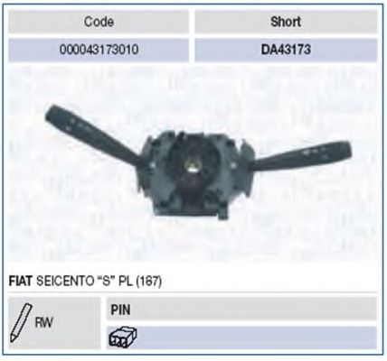 Выключатель на колонке рулевого управления MAGNETI MARELLI 000043173010